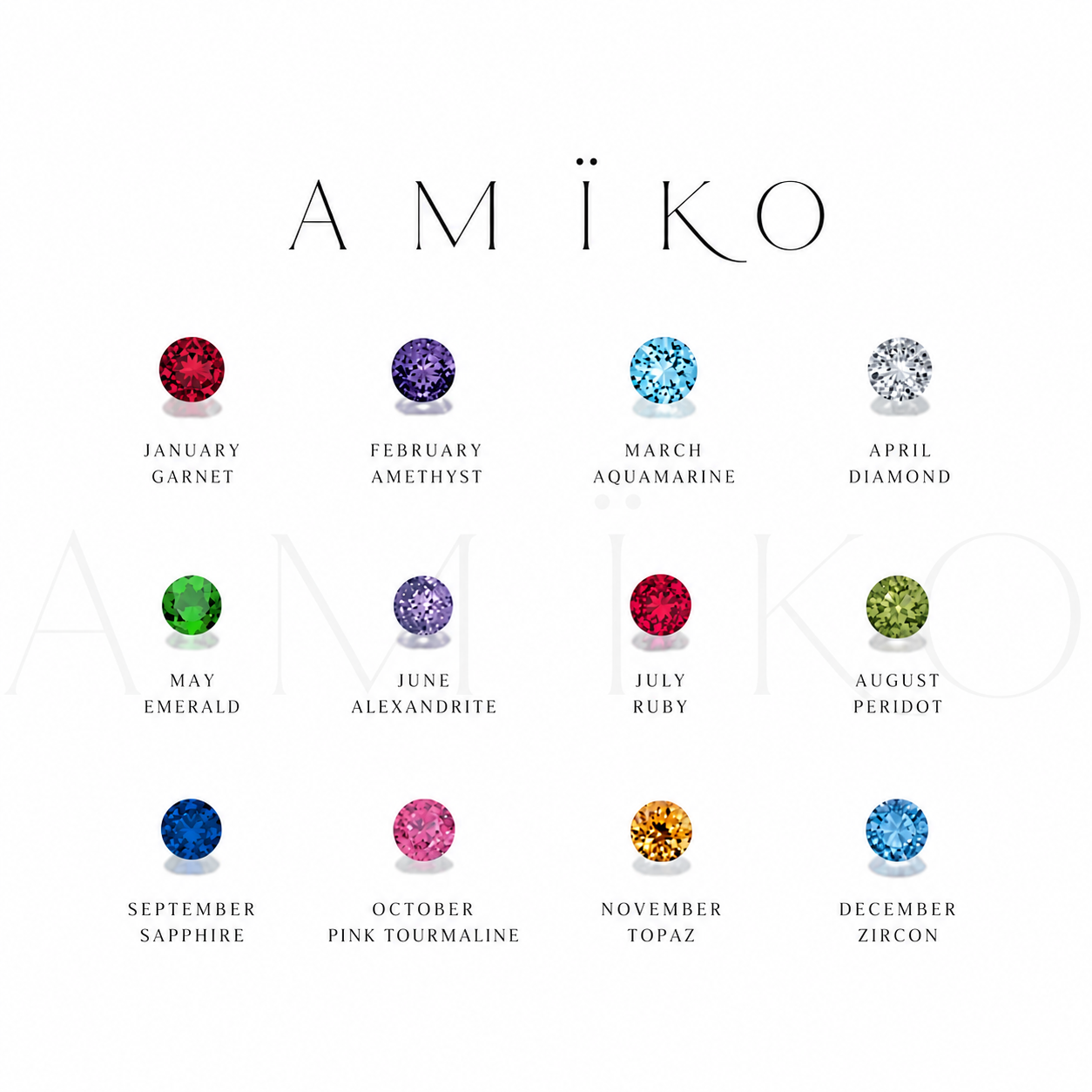 Birthstone Heart Necklace