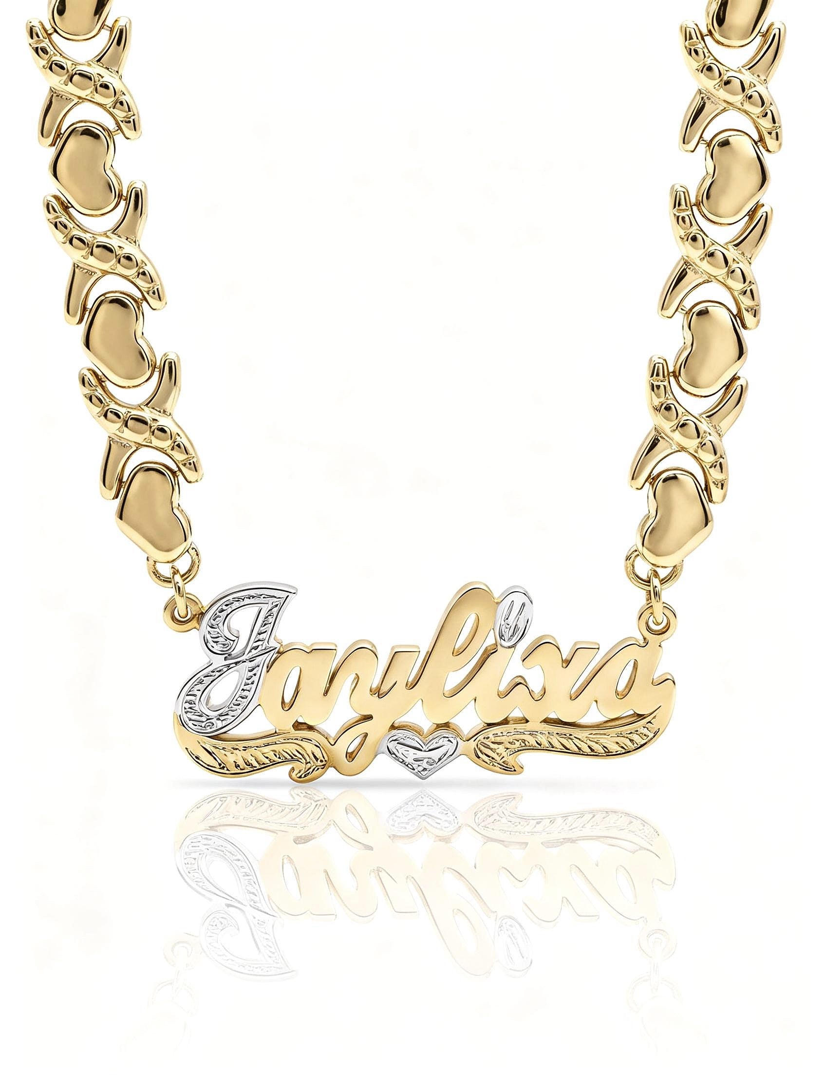 XOXO Double Plated Heart Name Necklace