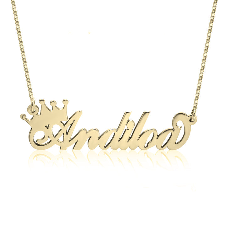 Classic Crown Name Necklace