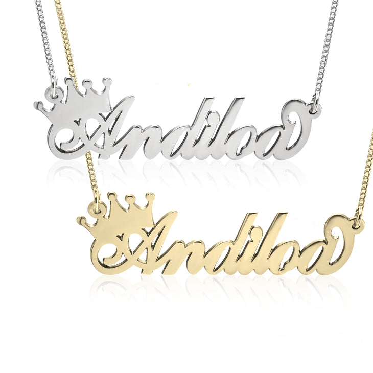 Classic Crown Name Necklace