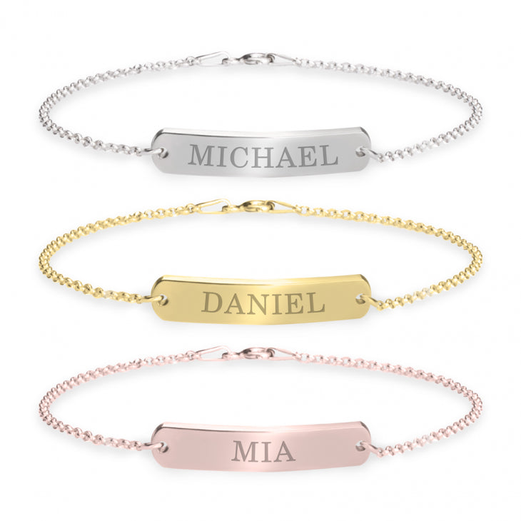 Engraved Bar Bracelet