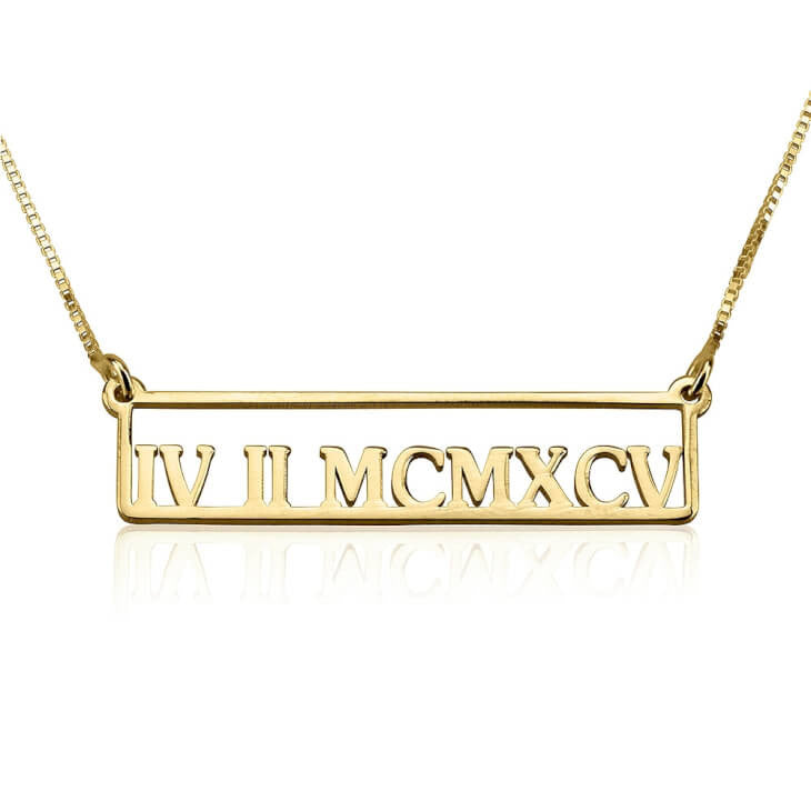 Framed Roman Numeral Necklace