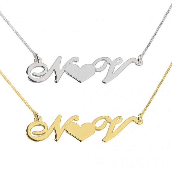 Heart Initial Necklace