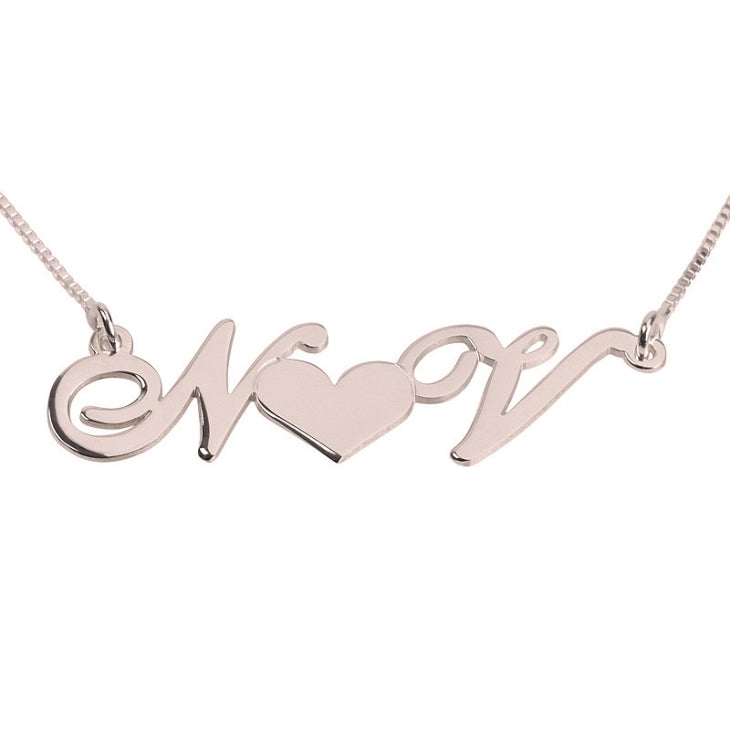 Heart Initial Necklace