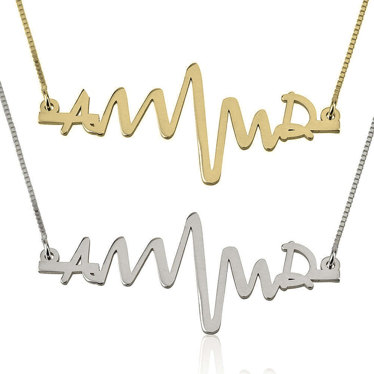 Heartbeat Initials Necklace