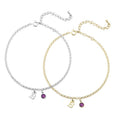 Initial Anklet with Birthstone