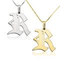 Old English Initial Necklace