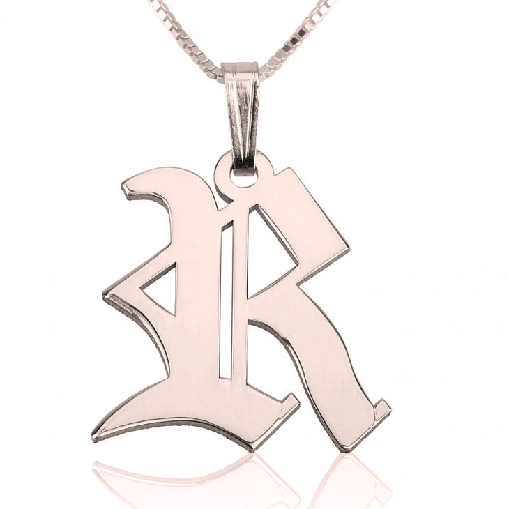 Old English Initial Necklace