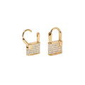 Pavé Lock Huggie Earrings