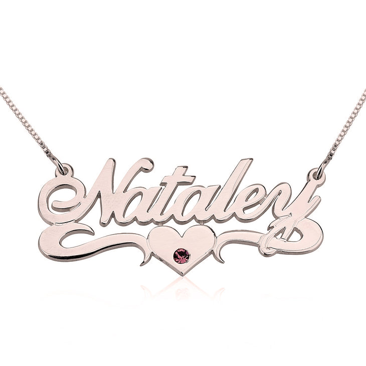 Script Birthstone Necklace