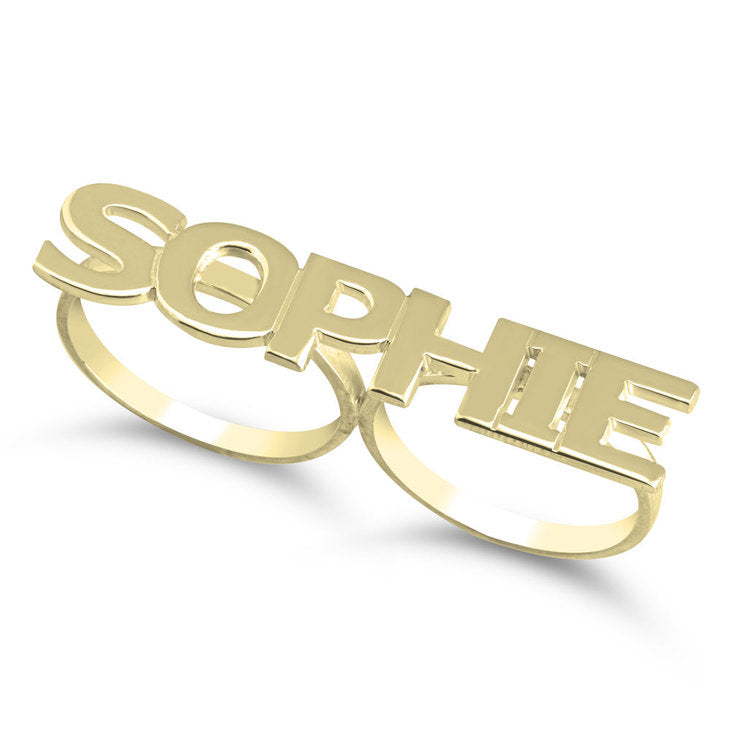 Block Two Finger Ring