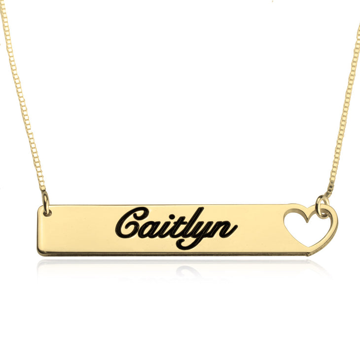 One Heart Bar Necklace