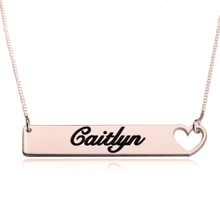 One Heart Bar Necklace