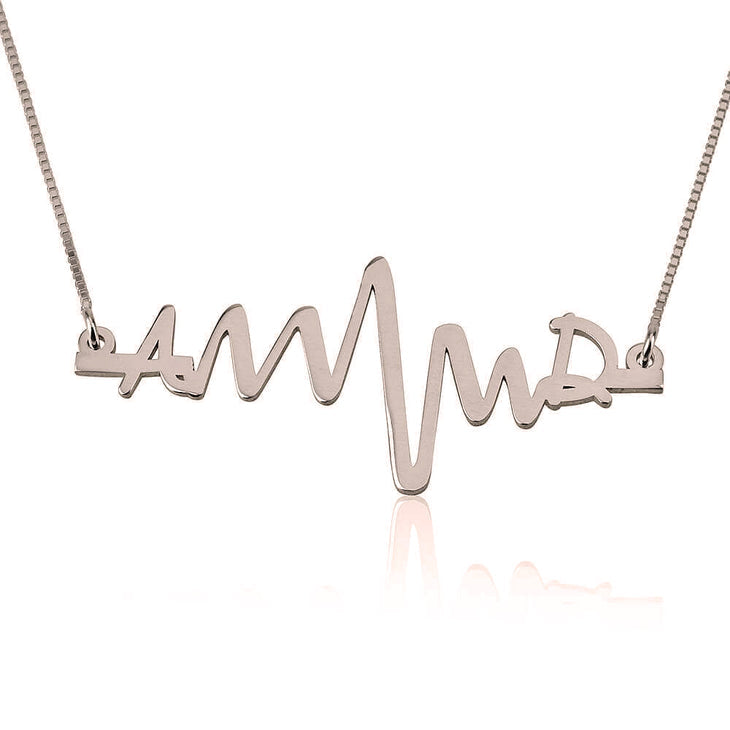 Heartbeat Initials Necklace