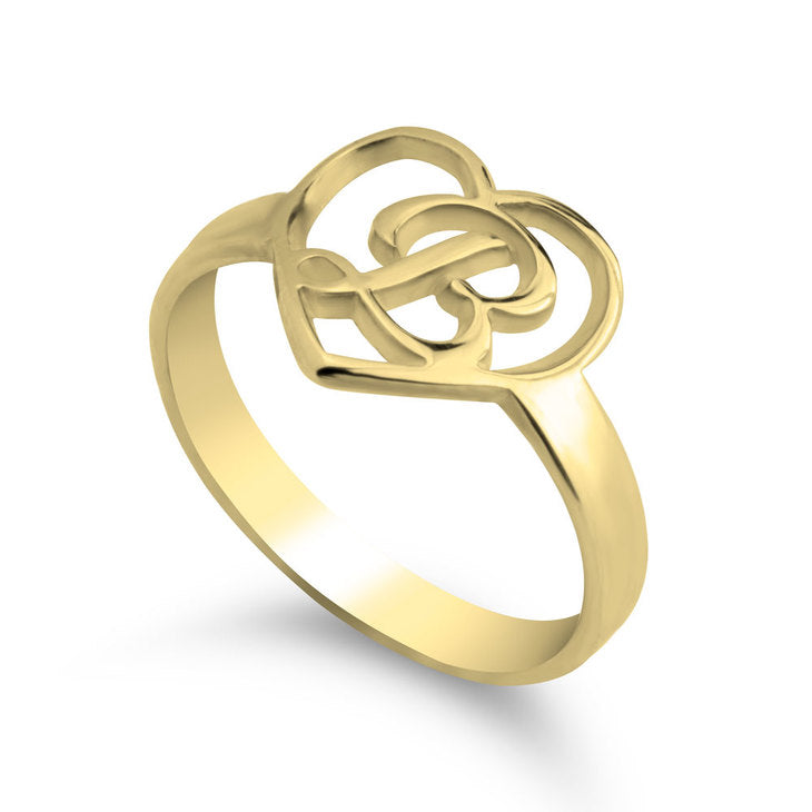 Heart Initial Ring