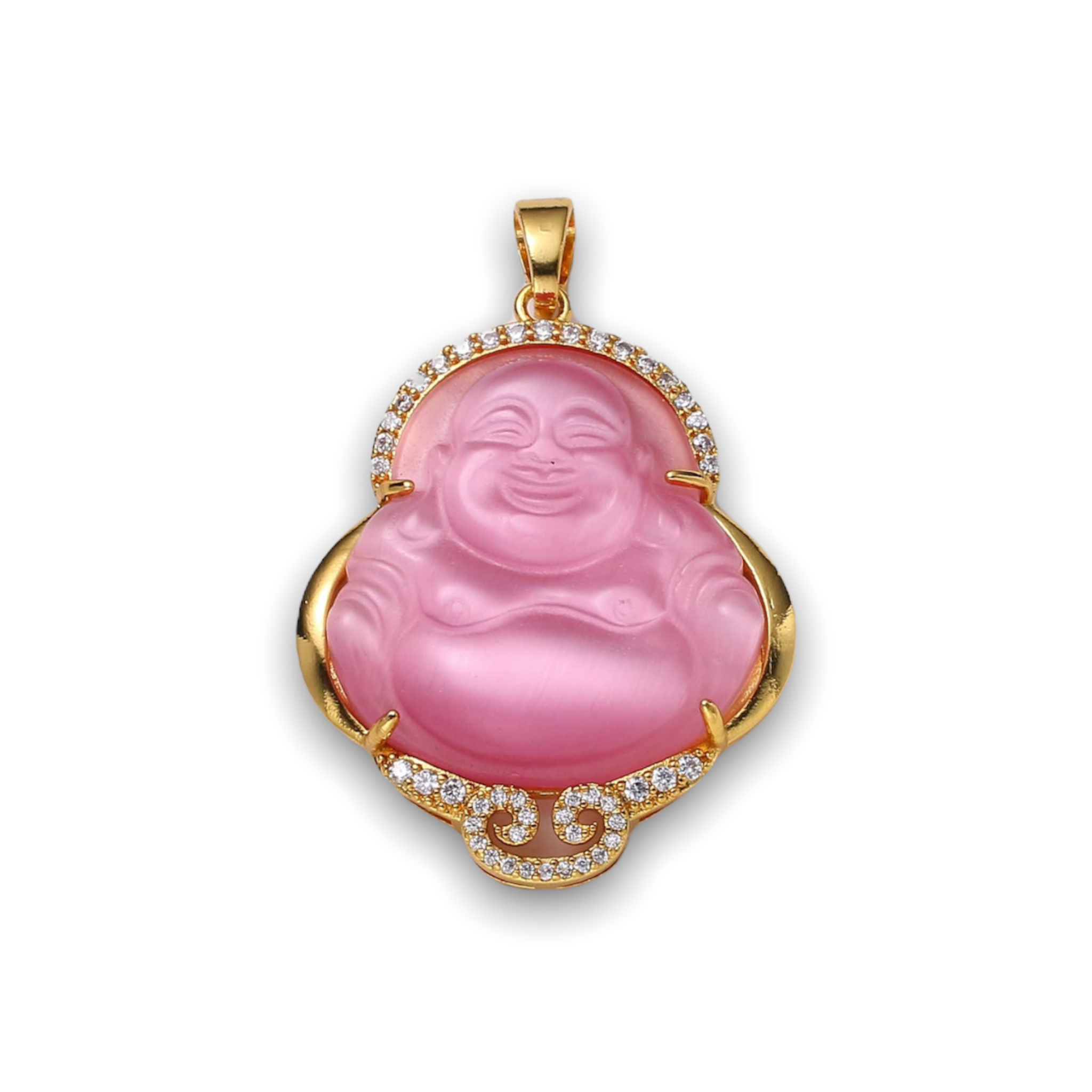 Pink Gold Buddha Necklace
