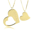 Matched Heart Necklace Set