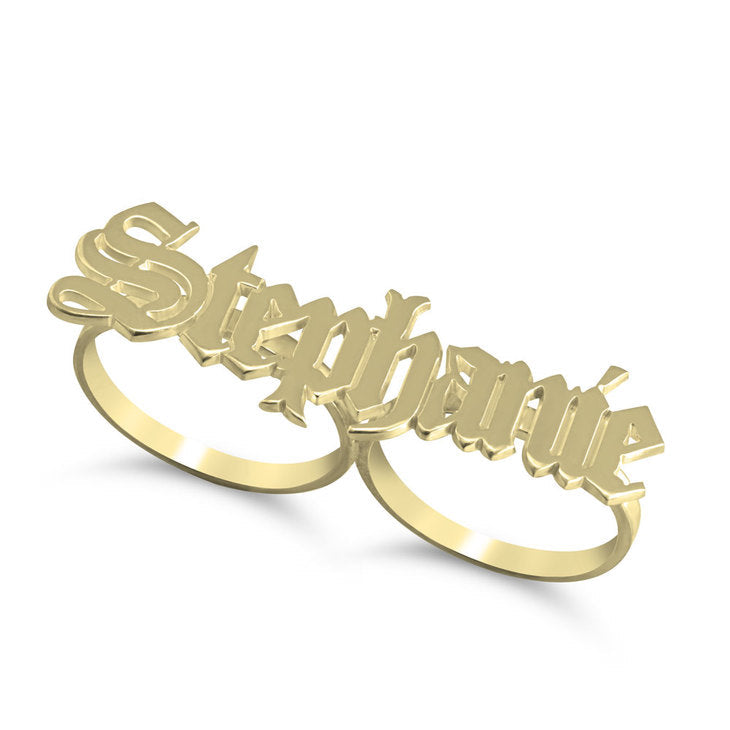 Old English Two Finger Ring