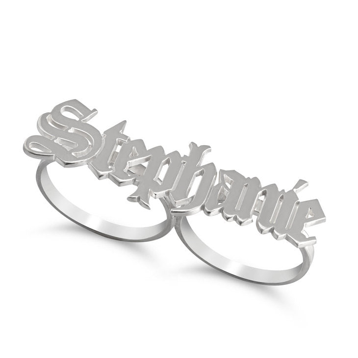 Old English Two Finger Ring