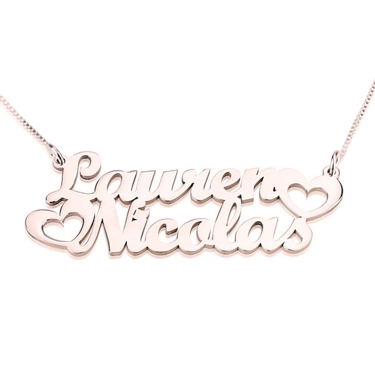 Two Hearts Name Necklace